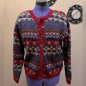 Vintage Talbots Cardigan. 100% wool. Size PP but fits as a size Small.